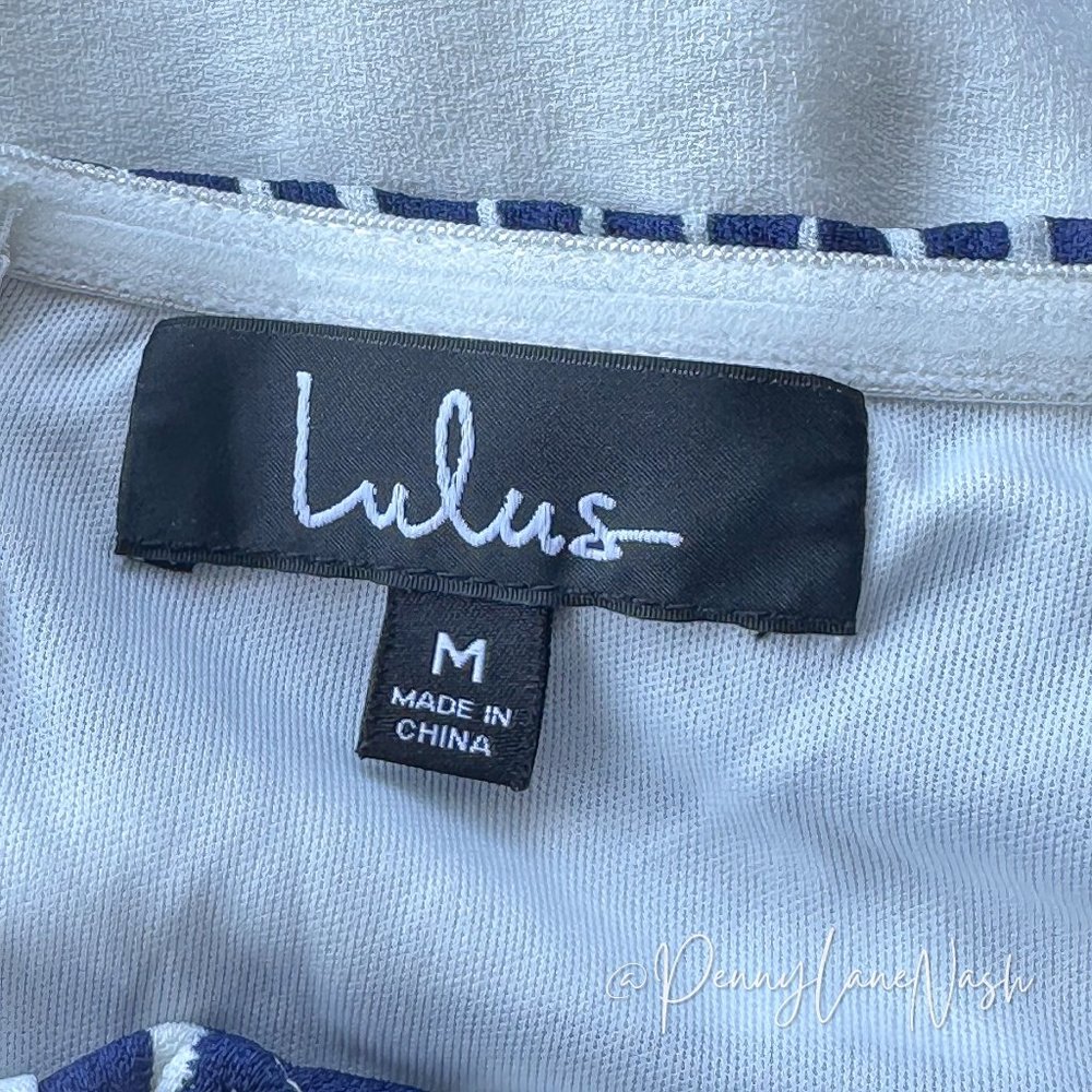 Lulu's Delphi Striped Tie-Front Strapless Romper - Picture 10 of 11
